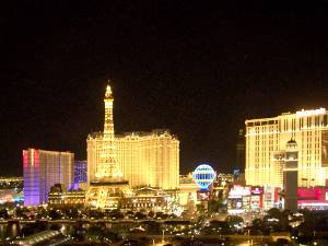 nacht 's Nachts komt Vegas echt tot leven. En vanuit onze kamer hadden we er een eersteklas zicht op.