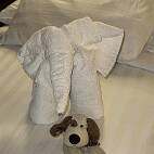 IXV_1979 Towel monsters zijn deel van de folklore aan boord. Groote Broer met een lolifant